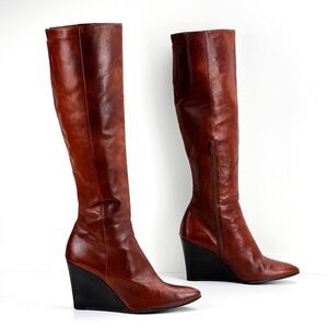STUART WEITZMAN Vim Antique Leather Wedge Boot